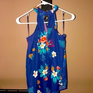 NWT navy floral halter top